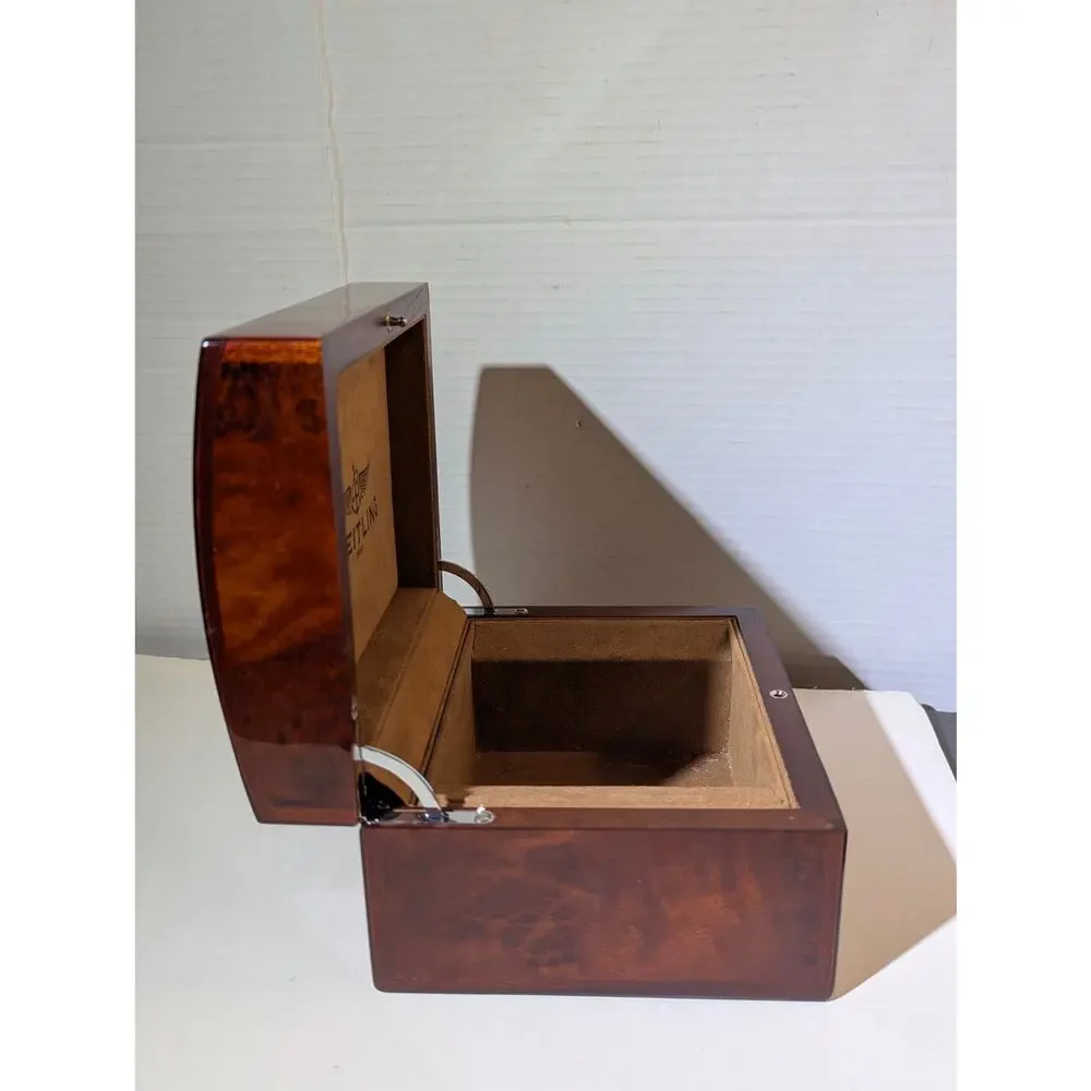 Breitling Luxury Burl Wood Watch Presentation Box High Gloss Timepiece Display - Picture 6 of 12